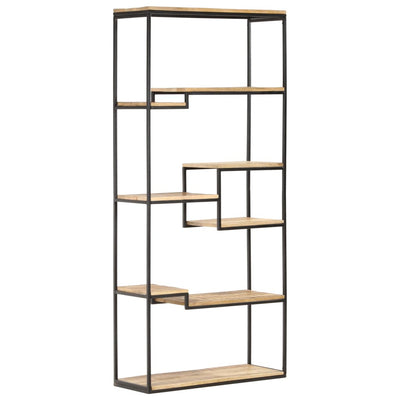 vidaXL Bookcase 80x30x180 cm Rough Mango Wood