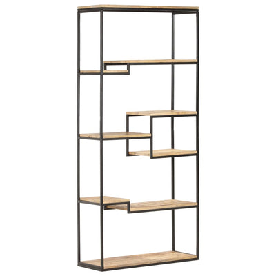vidaXL Bookcase 80x30x180 cm Rough Mango Wood