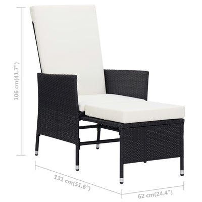 vidaXL 2 Piece Garden Lounge Set with Cushions Poly Rattan Black