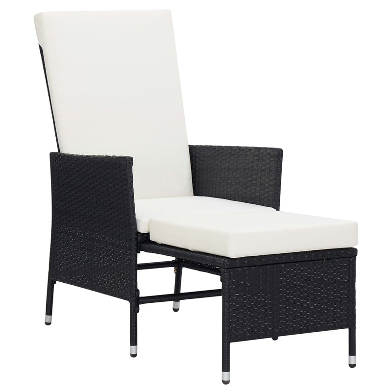vidaXL 2 Piece Garden Lounge Set with Cushions Poly Rattan Black