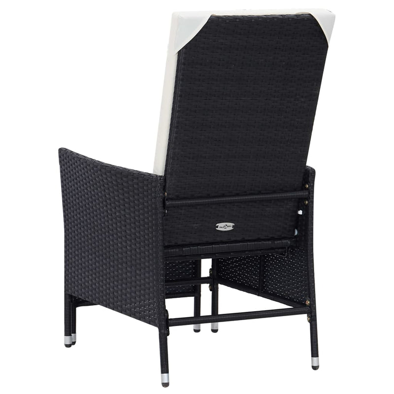 vidaXL 2 Piece Garden Lounge Set with Cushions Poly Rattan Black