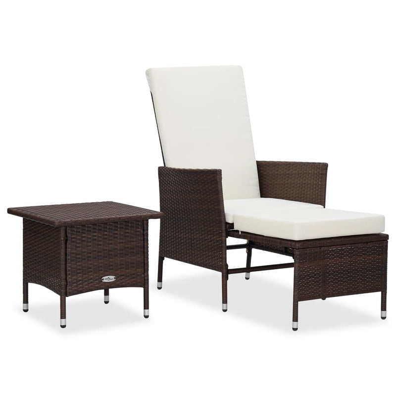 vidaXL 2 Piece Garden Lounge Set with Cushions Poly Rattan Black