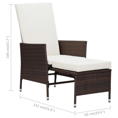 vidaXL 2 Piece Garden Lounge Set with Cushions Poly Rattan Black