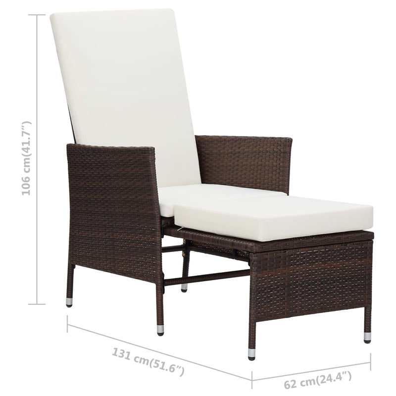 vidaXL 2 Piece Garden Lounge Set with Cushions Poly Rattan Black