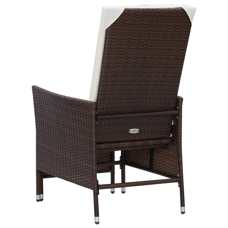 vidaXL 2 Piece Garden Lounge Set with Cushions Poly Rattan Black