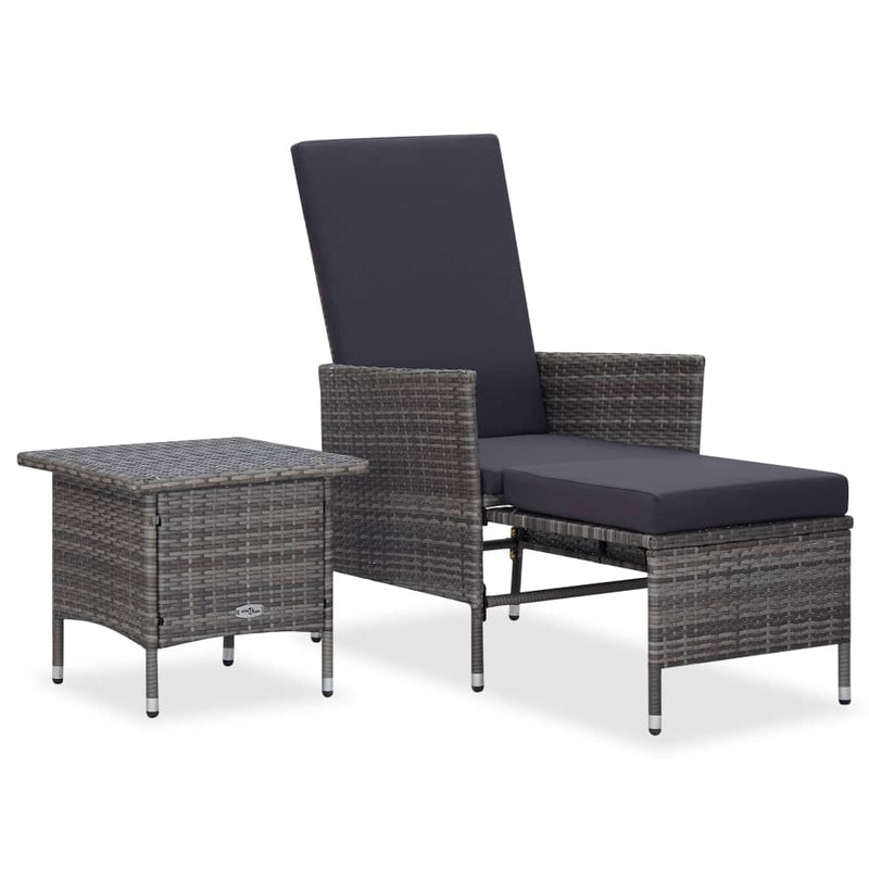 vidaXL 2 Piece Garden Lounge Set with Cushions Poly Rattan Black