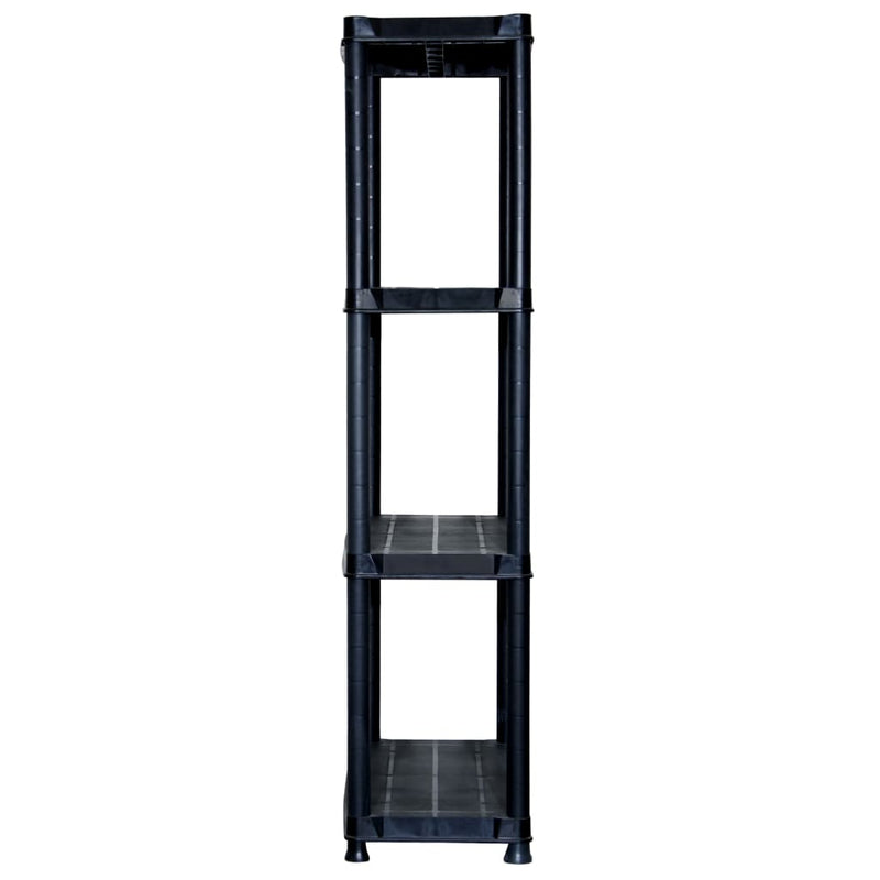 vidaXL Storage Shelf 4-Tier Black 61x30.5x130 cm Plastic