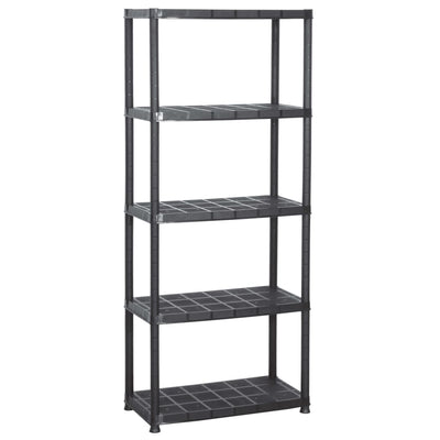 vidaXL Storage Shelf 5-Tier Black 91.5x45.7x185 cm Plastic