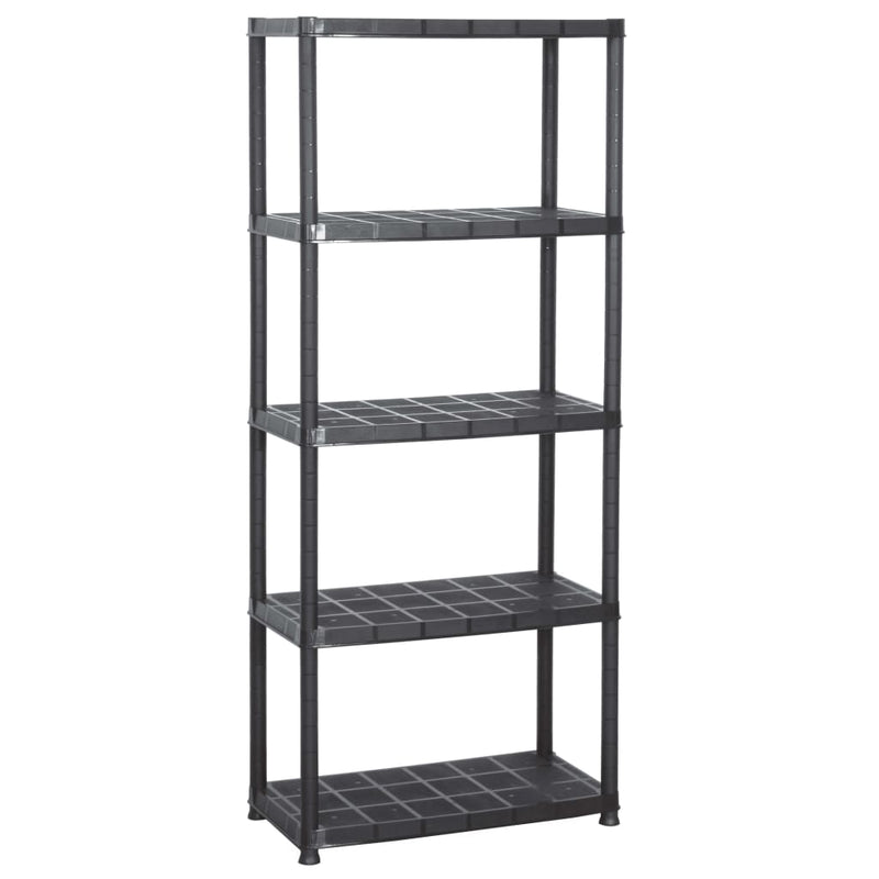 vidaXL Storage Shelf 5-Tier Black 91.5x45.7x185 cm Plastic