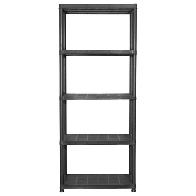 vidaXL Storage Shelf 5-Tier Black 91.5x45.7x185 cm Plastic