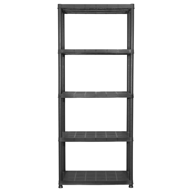 vidaXL Storage Shelf 5-Tier Black 91.5x45.7x185 cm Plastic