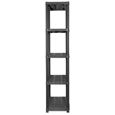 vidaXL Storage Shelf 5-Tier Black 91.5x45.7x185 cm Plastic