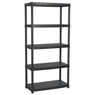vidaXL Storage Shelf 5-Tier Black 91.5x45.7x185 cm Plastic