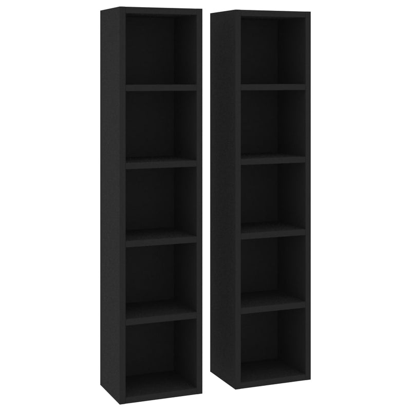 vidaXL CD Cabinets 2 pcs Sonoma Oak 21x16x93.5 cm Engineered Wood