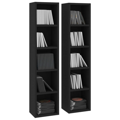 vidaXL CD Cabinets 2 pcs Sonoma Oak 21x16x93.5 cm Engineered Wood