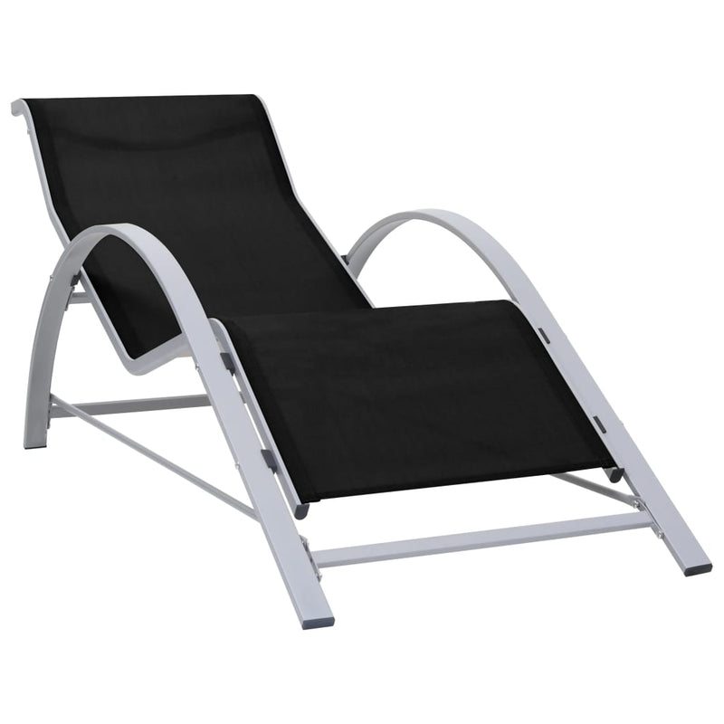 vidaXL Sunlounger Textilene and Aluminium Black