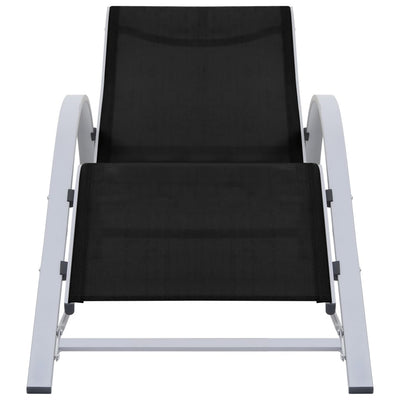 vidaXL Sunlounger Textilene and Aluminium Black