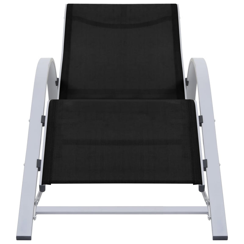 vidaXL Sunlounger Textilene and Aluminium Black