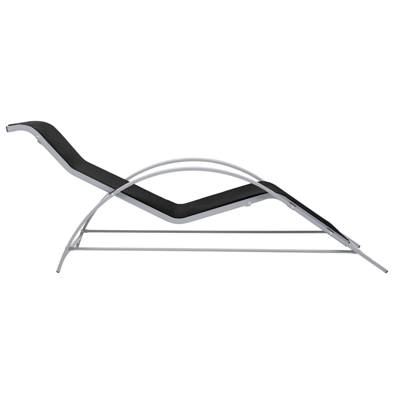 vidaXL Sunlounger Textilene and Aluminium Black