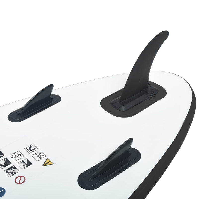 vidaXL Inflatable Stand up Paddle Board Set Black and White