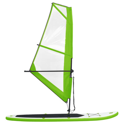 vidaXL Inflatable Stand Up Paddleboard with Sail Set Black and White