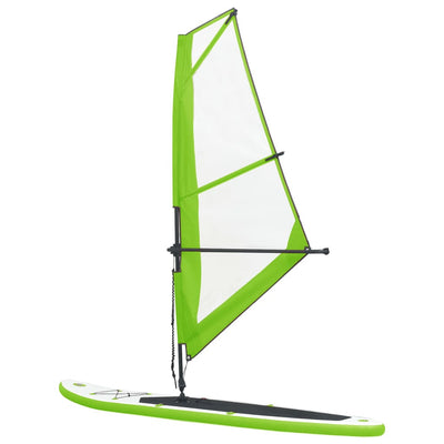 vidaXL Inflatable Stand Up Paddleboard with Sail Set Black and White
