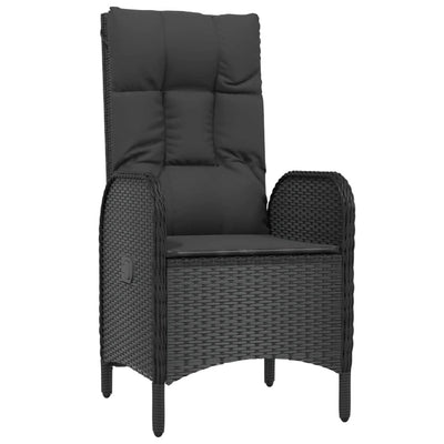 vidaXL Outdoor Chairs 2 pcs Poly Rattan Black