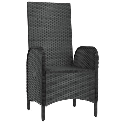 vidaXL Outdoor Chairs 2 pcs Poly Rattan Black
