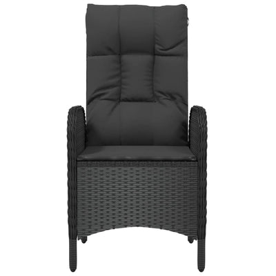 vidaXL Outdoor Chairs 2 pcs Poly Rattan Black