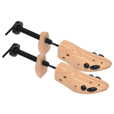 vidaXL Shoe Trees 2 Pairs Size 41-46 Solid Wood Pine