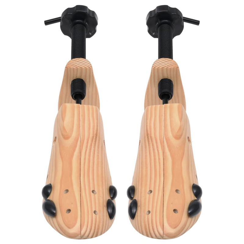 vidaXL Shoe Trees 2 Pairs Size 41-46 Solid Wood Pine