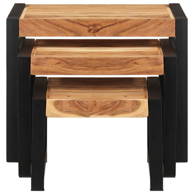 vidaXL Nesting Tables 3 pcs Solid Wood