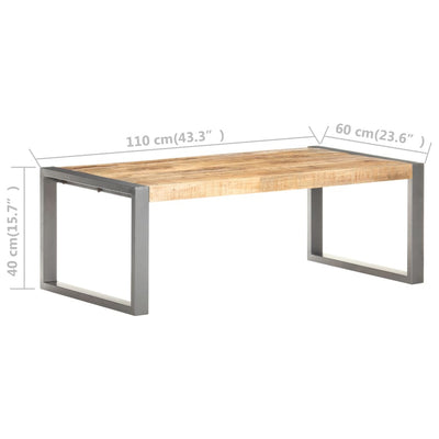 vidaXL Coffee Table 110x60x40 cm Rough Mango Wood