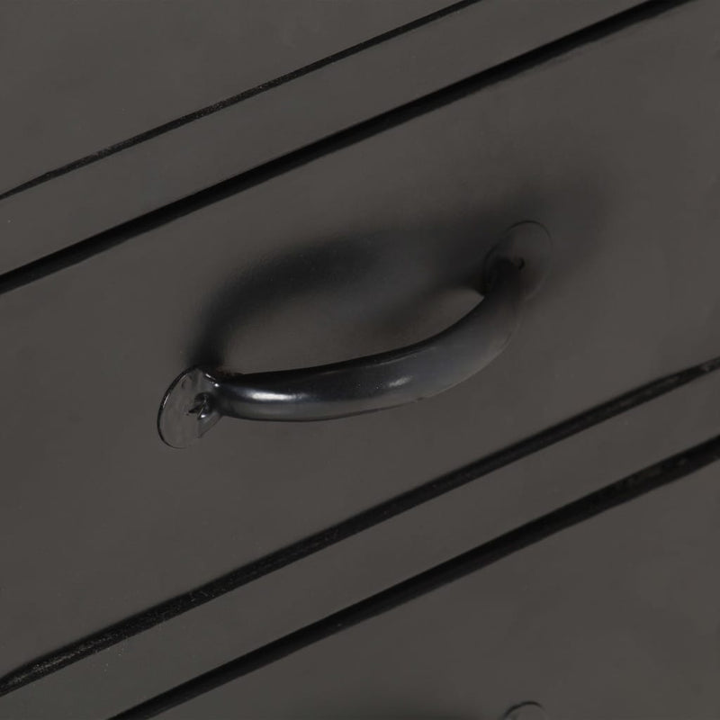 vidaXL Sideboard 110x30x65 cm Solid Rough Mango Wood and Steel