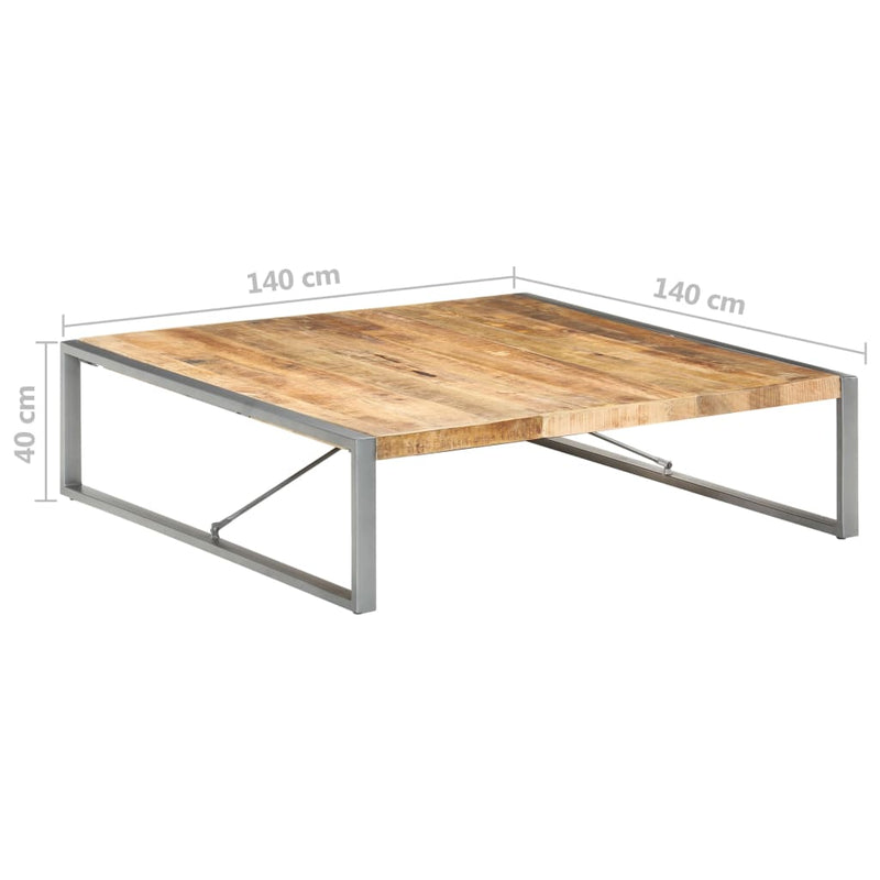 vidaXL Coffee Table 140x140x40 cm Solid Wood Mango
