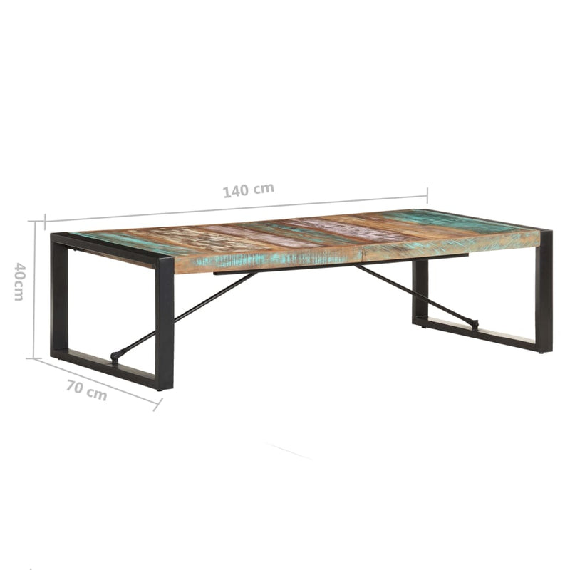 vidaXL Coffee Table 120x120x40 cm Solid Wood Reclaimed