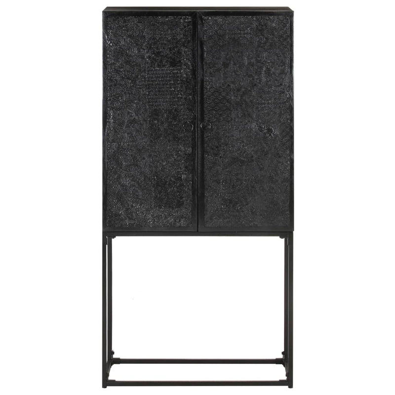 vidaXL Sideboard Black 60x30x120 cm Solid Acacia and Mango Wood