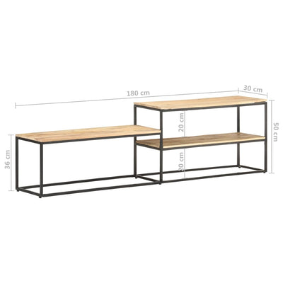 vidaXL TV Cabinet 180x30x50 cm Rough Mango Wood
