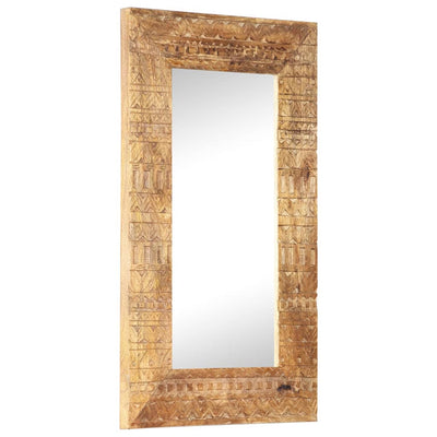 vidaXL Hand-Carved Mirror 110x50x2.5 cm Solid Mango Wood