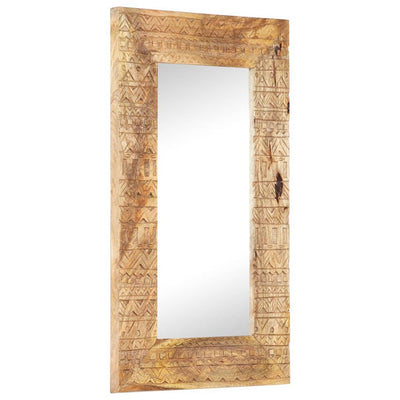 vidaXL Hand-Carved Mirror 110x50x2.5 cm Solid Mango Wood