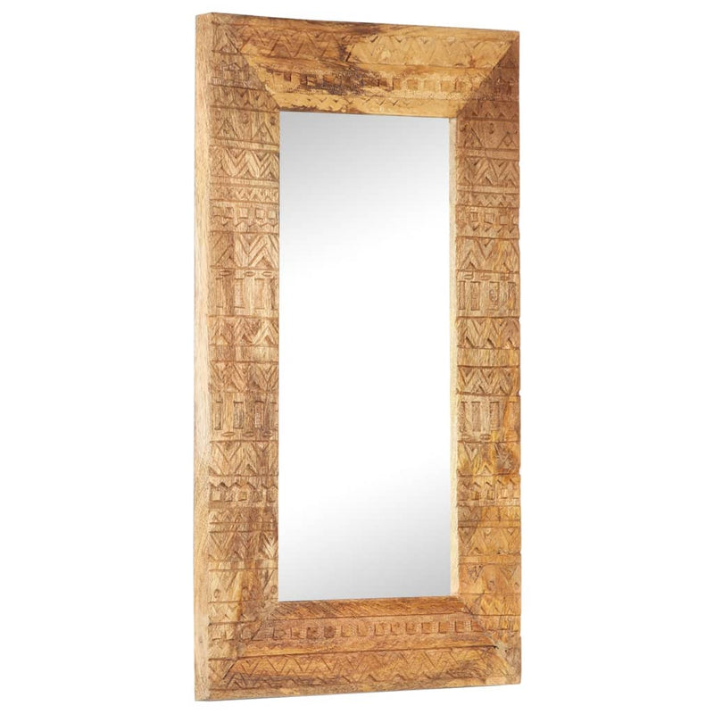 vidaXL Hand-Carved Mirror 110x50x2.5 cm Solid Mango Wood