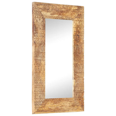 vidaXL Hand-Carved Mirror 110x50x2.5 cm Solid Mango Wood