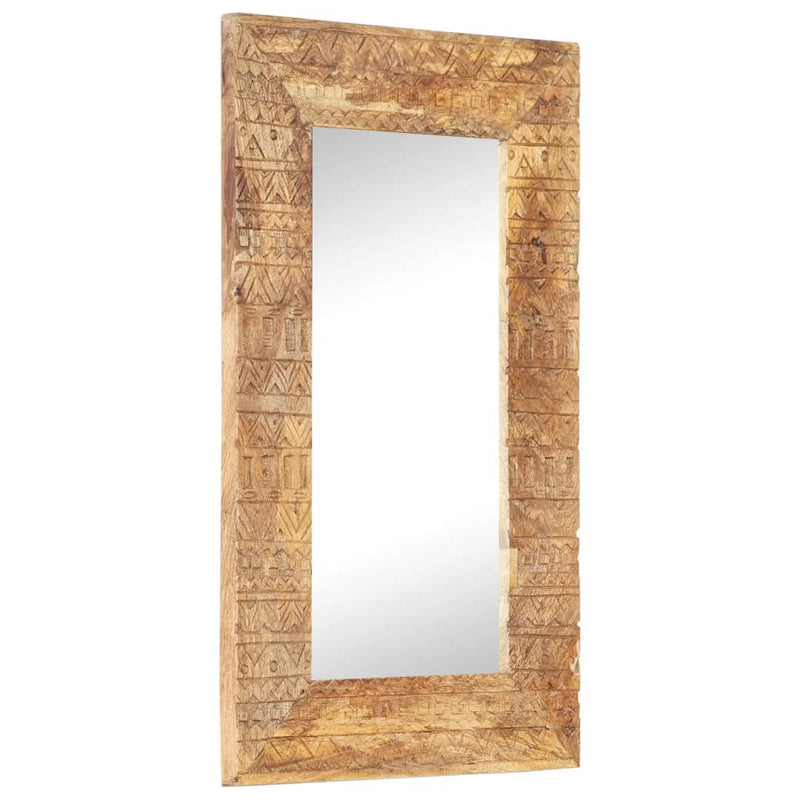 vidaXL Hand-Carved Mirror 110x50x2.5 cm Solid Mango Wood