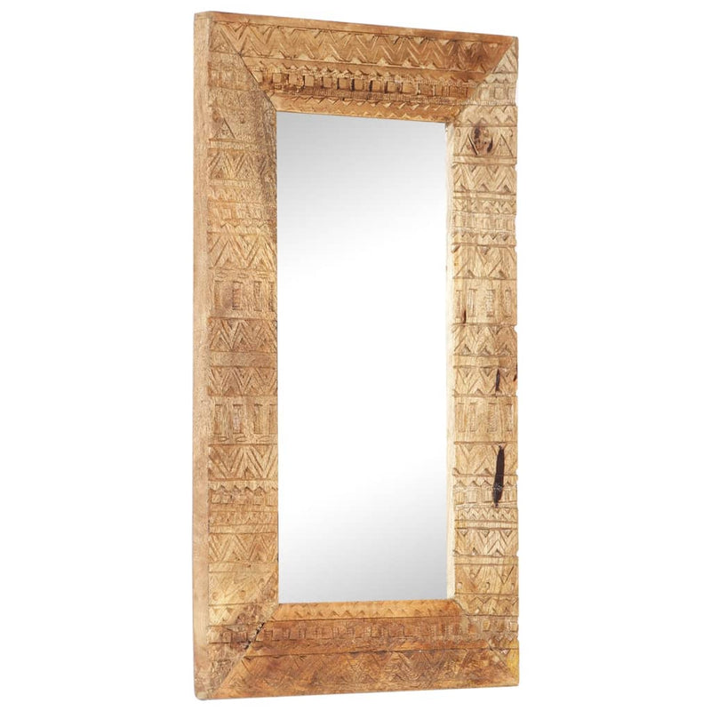 vidaXL Hand-Carved Mirror 110x50x2.5 cm Solid Mango Wood