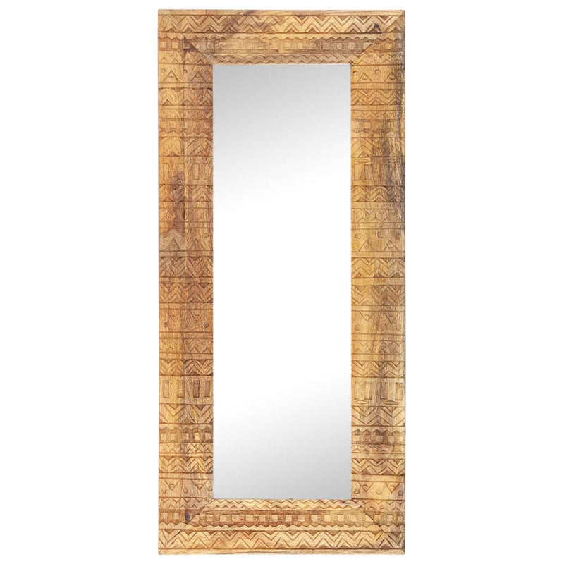vidaXL Hand-Carved Mirror 110x50x2.5 cm Solid Mango Wood