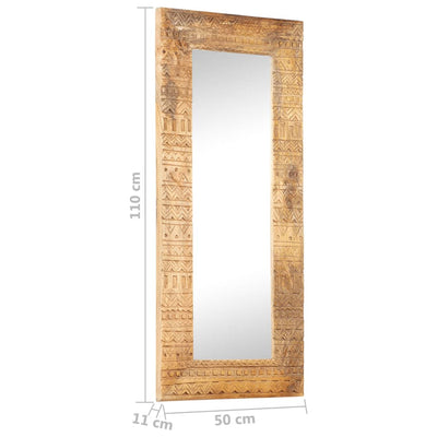 vidaXL Hand-Carved Mirror 110x50x2.5 cm Solid Mango Wood