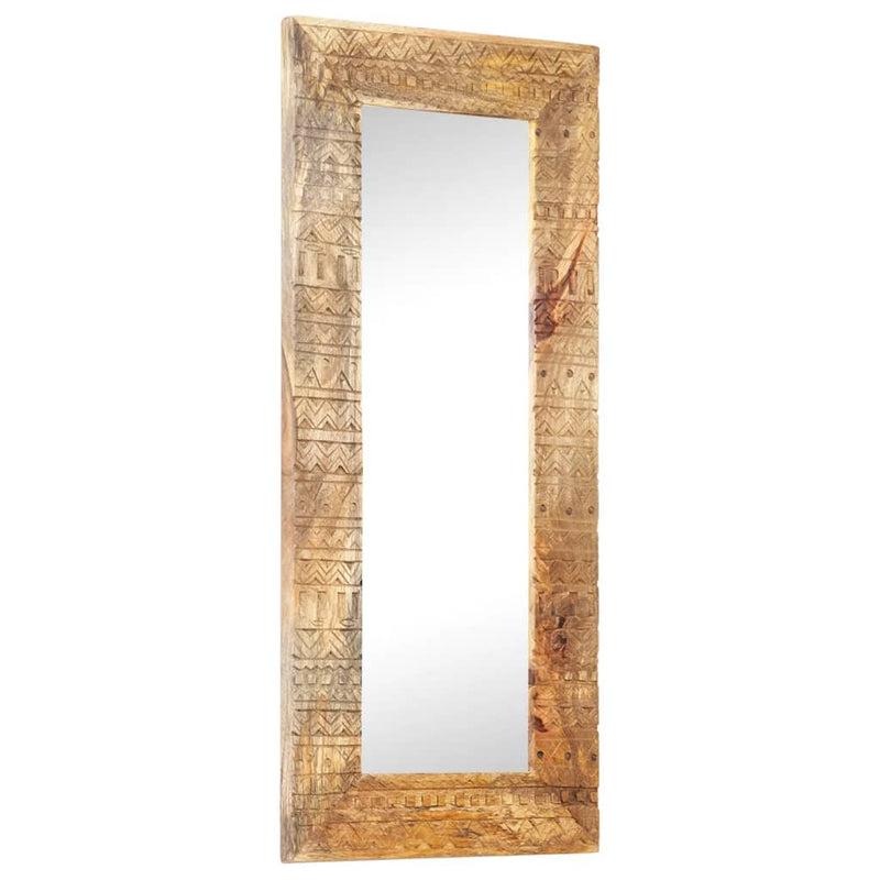 vidaXL Hand-Carved Mirror 110x50x2.5 cm Solid Mango Wood