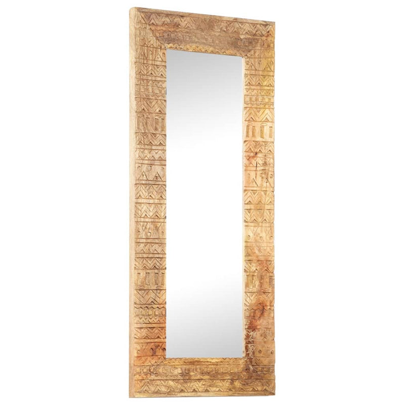 vidaXL Hand-Carved Mirror 110x50x2.5 cm Solid Mango Wood