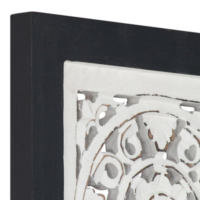 vidaXL Hand-Carved Wall Panel MDF 40x40x1.5 cm Black and White