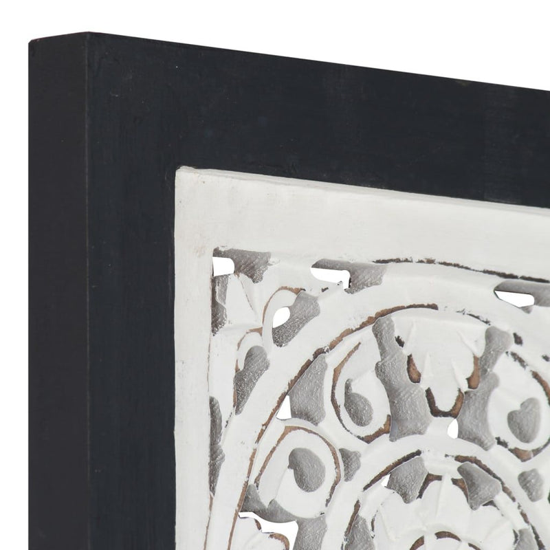 vidaXL Hand-Carved Wall Panel MDF 40x40x1.5 cm Black and White